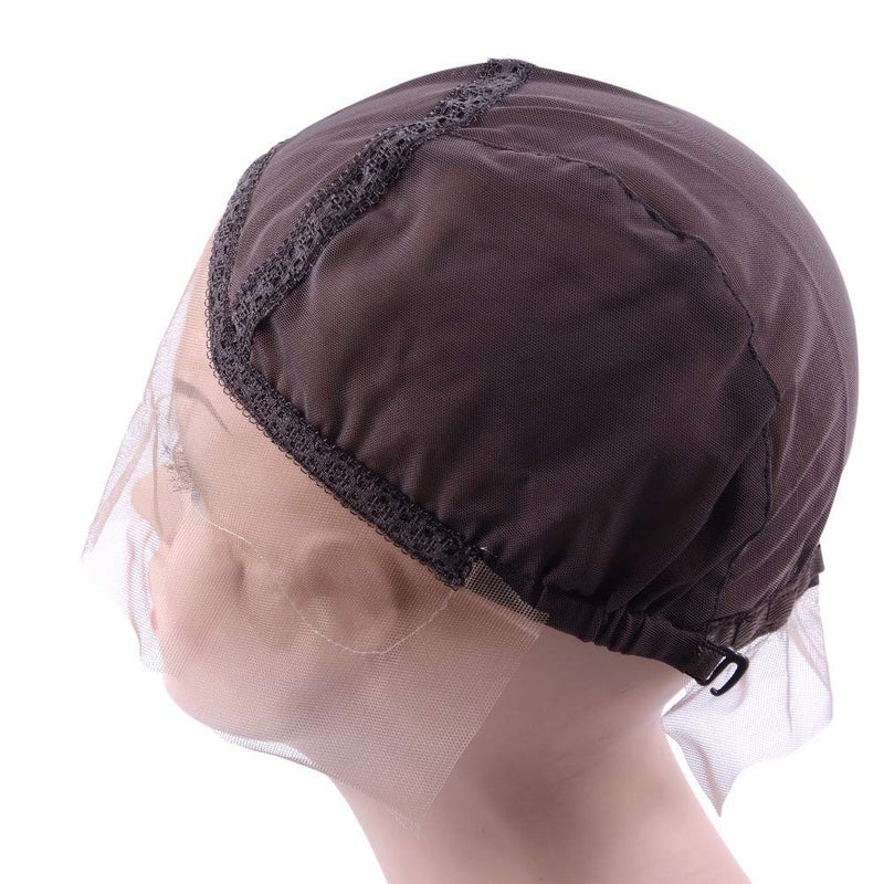 YANTAISIYU Lace Front Wig Cap for Making Wigs with Adjustable Strap Glueless Weaving Wig Caps Swiss Lace Hairnet (Dark Brown S 52 cm) - Image 5